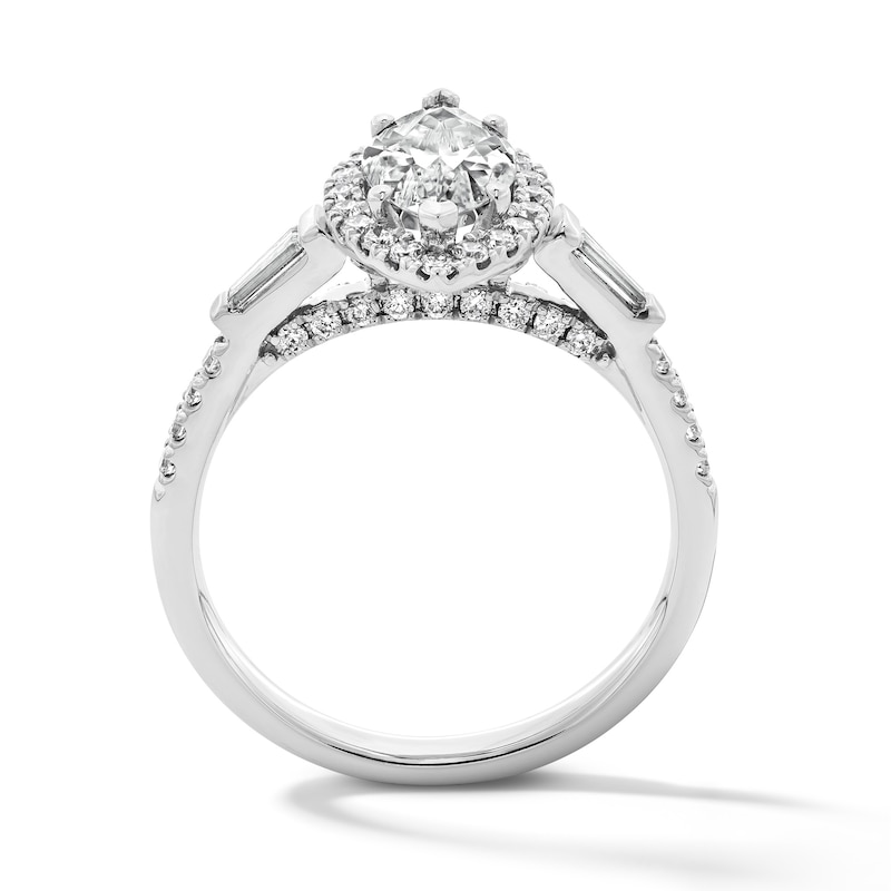 1.50 CT. T.W. Marquise-Cut Certified Lab-Grown Diamond Frame Engagement Ring 14K Gold (F/VS2