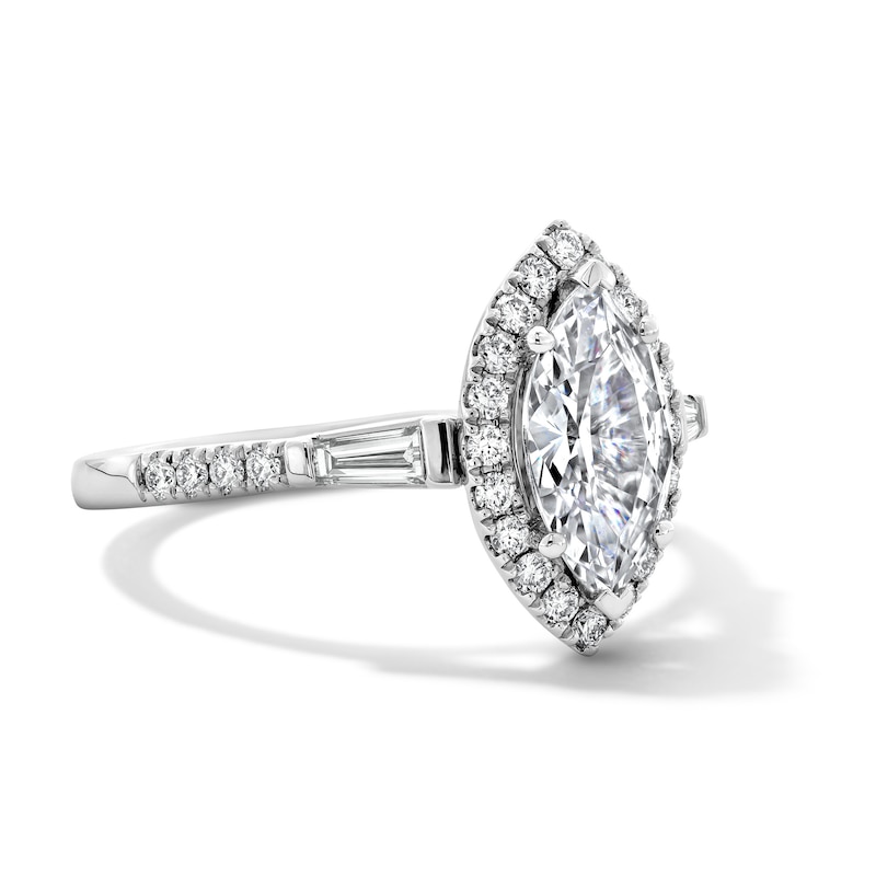 1.50 CT. T.W. Marquise-Cut Certified Lab-Grown Diamond Frame Engagement Ring 14K Gold (F/VS2