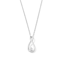 .10 CT. T.W. Certified Lab-Grown Diamond Solitaire Infinity Pendant in Sterling Silver (F/SI2)