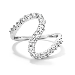 1.00 CT. T.W. Certified Lab-Grown Diamond Wave Ring in Sterling Silver (F/SI2)
