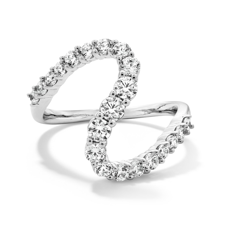 1.00 CT. T.W. Certified Lab-Grown Diamond Wave Ring Sterling Silver (F/SI2)