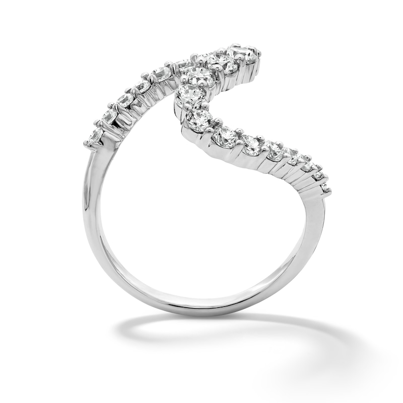 1.00 CT. T.W. Certified Lab-Grown Diamond Wave Ring Sterling Silver (F/SI2)