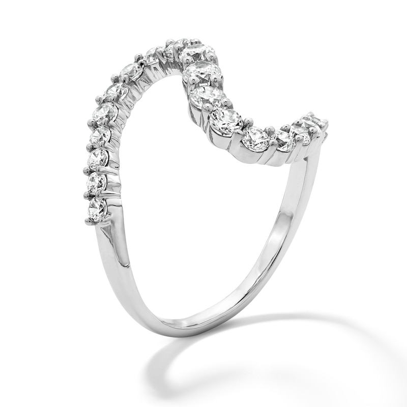 1.00 CT. T.W. Certified Lab-Grown Diamond Wave Ring Sterling Silver (F/SI2)