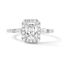 1.50 CT. T.W. Radiant-Cut Certified Lab-Grown Diamond Frame Engagement Ring in 14K White Gold (F/VS2)