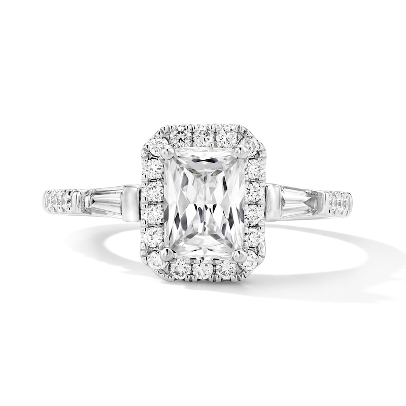 1.50 CT. T.W. Radiant-Cut Certified Lab-Grown Diamond Frame Engagement Ring 14K White Gold (F/VS2)