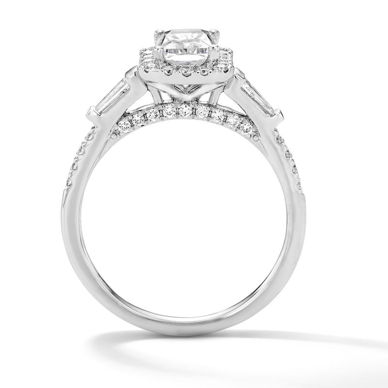 1.50 CT. T.W. Radiant-Cut Certified Lab-Grown Diamond Frame Engagement Ring 14K White Gold (F/VS2)