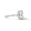 Thumbnail Image 3 of 1.50 CT. T.W. Radiant-Cut Certified Lab-Grown Diamond Frame Engagement Ring in 14K White Gold (F/VS2)