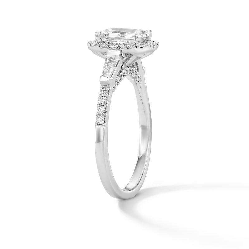 1.50 CT. T.W. Radiant-Cut Certified Lab-Grown Diamond Frame Engagement Ring 14K White Gold (F/VS2)