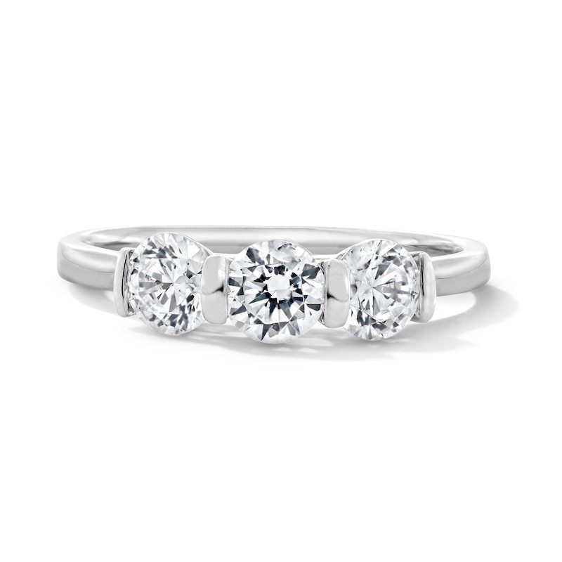 1.00 CT. T.W. Certified Lab-Grown Diamond Channel-Set Three-Stone Band 14K Gold (F/VS2