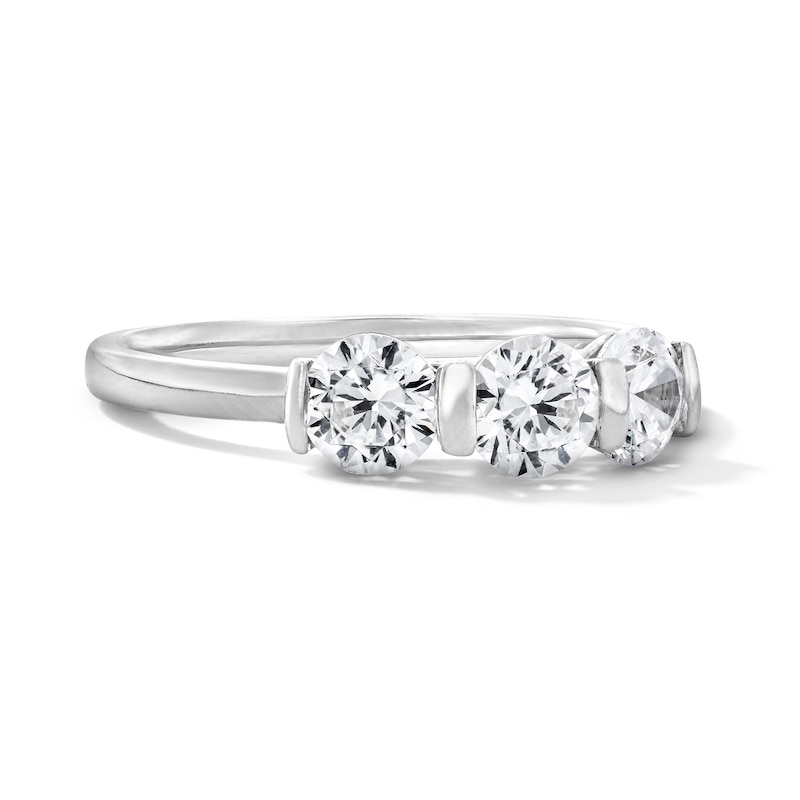 1.00 CT. T.W. Certified Lab-Grown Diamond Channel-Set Three-Stone Band 14K Gold (F/VS2