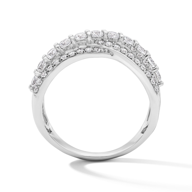 Main Image 3 of 1.00 CT. T.W. Certified Lab-Grown Diamond Crossover Ring in 10K White Gold (F/SI2)