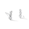 Thumbnail Image 1 of 0.25 CT. T.W. Certified Lab-Grown Diamond Three-Stone Stud Earrings in Sterling Silver (F/VS2)