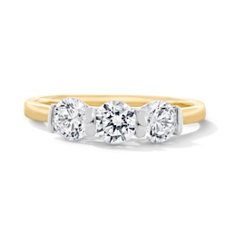 1.00 CT. T.W. Certified Lab-Grown Diamond Channel-Set Three-Stone Band in 14K Gold (F/VS2)