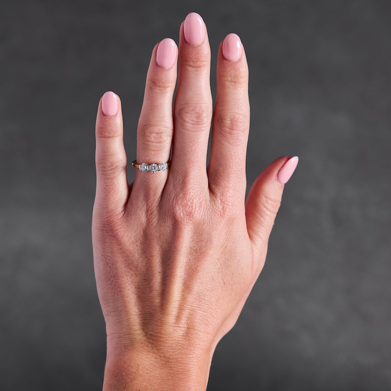 Main Image 2 of 1.00 CT. T.W. Certified Lab-Grown Diamond Channel-Set Three-Stone Band in 14K Gold (F/VS2)