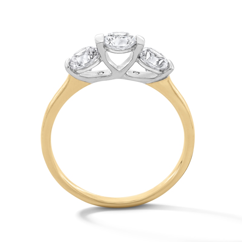 Main Image 3 of 1.00 CT. T.W. Certified Lab-Grown Diamond Channel-Set Three-Stone Band in 14K Gold (F/VS2)