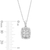 Thumbnail Image 3 of 0.10 CT. T.W. Certified Lab-Grown Diamond Multi-Stone Cushion Frame Pendant in Sterling Silver (F/SI2)