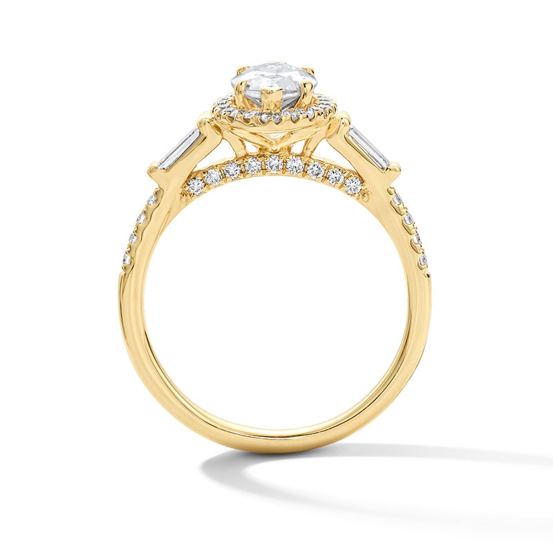 Main Image 2 of 1.50 CT. T.W. Marquise-Cut Certified Lab-Grown Diamond Frame Engagement Ring in 14K  Gold (F/VS2)