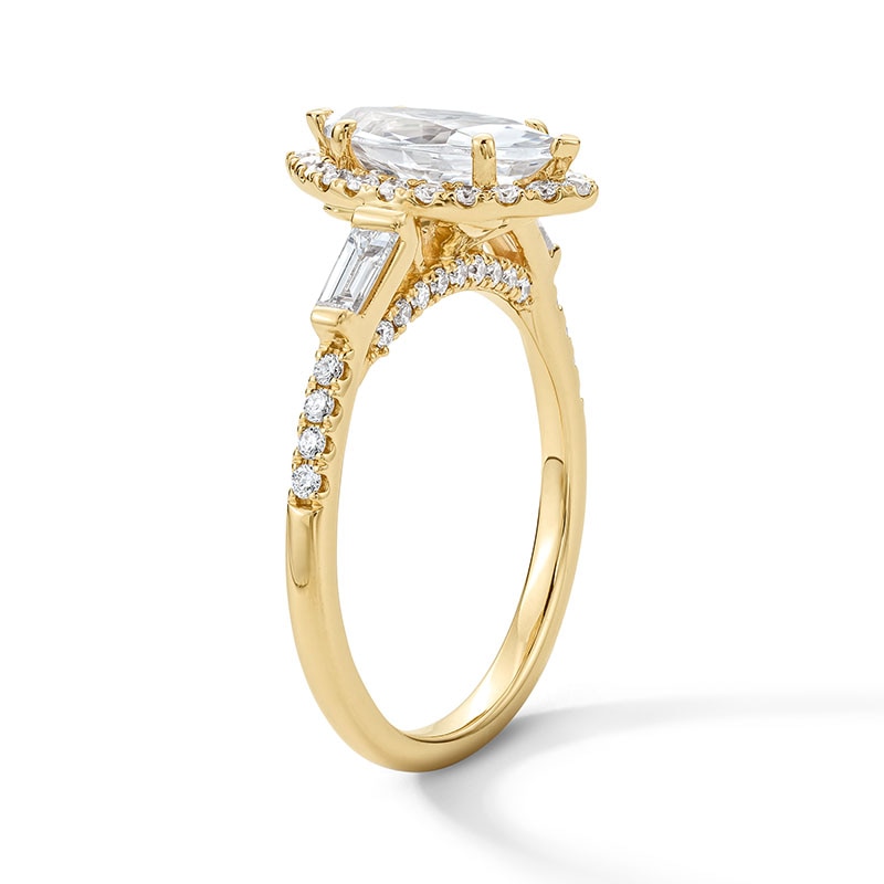 Main Image 4 of 1.50 CT. T.W. Marquise-Cut Certified Lab-Grown Diamond Frame Engagement Ring in 14K  Gold (F/VS2)