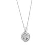 Thumbnail Image 1 of 0.10 CT. T.W. Certified Lab-Grown Diamond Multi-Stone Oval Frame Pendant in Sterling Silver (F/SI2)
