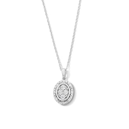 0.10 CT. T.W. Certified Lab-Grown Diamond Multi-Stone Oval Frame Pendant in Sterling Silver (F/SI2)
