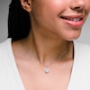 Thumbnail Image 2 of 0.10 CT. T.W. Certified Lab-Grown Diamond Multi-Stone Oval Frame Pendant in Sterling Silver (F/SI2)