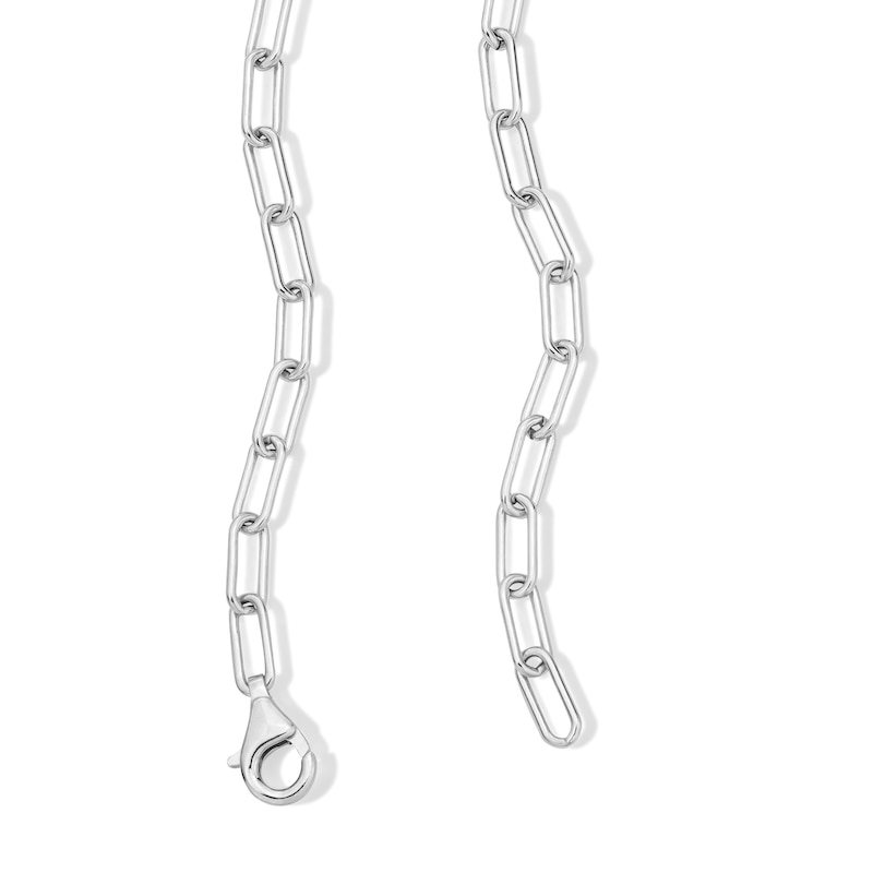 Main Image 3 of 0.25 CT. T.W. Certified Lab-Grown Diamond Solitaire Paper Clip Chain Necklace in Sterling Silver (F/SI2)