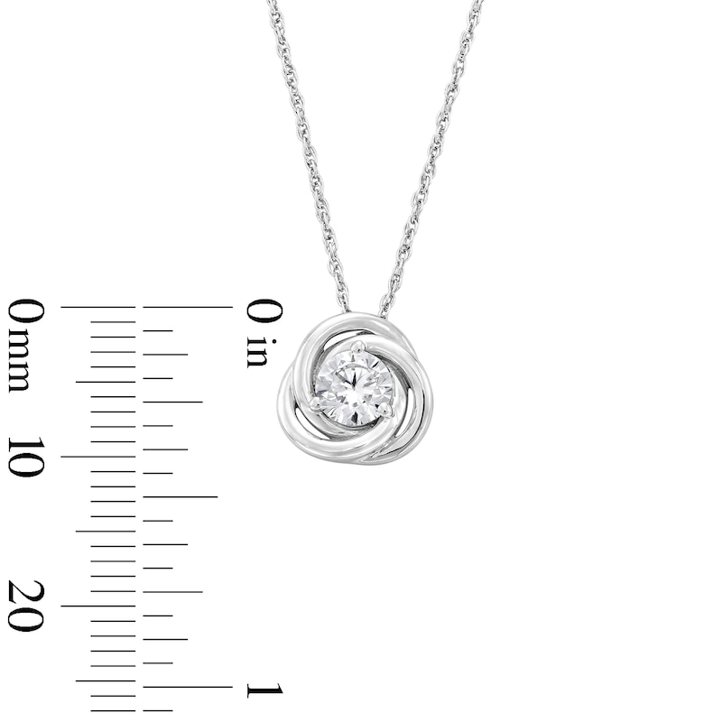 0.40 CT. T.W. Certified Lab-Grown Diamond Solitaire Swirl Pendant in Sterling Silver (F/SI2)