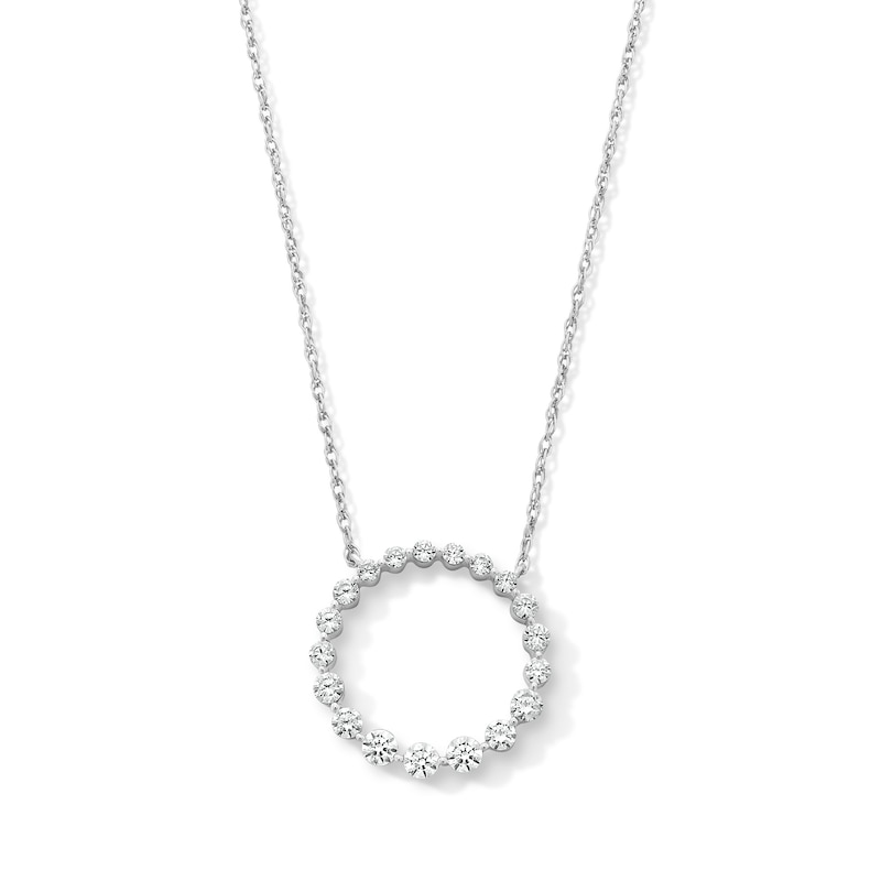 0.50 CT. T.W. Certified Lab-Grown Diamond Circle Necklace in Sterling Silver (F/SI2)