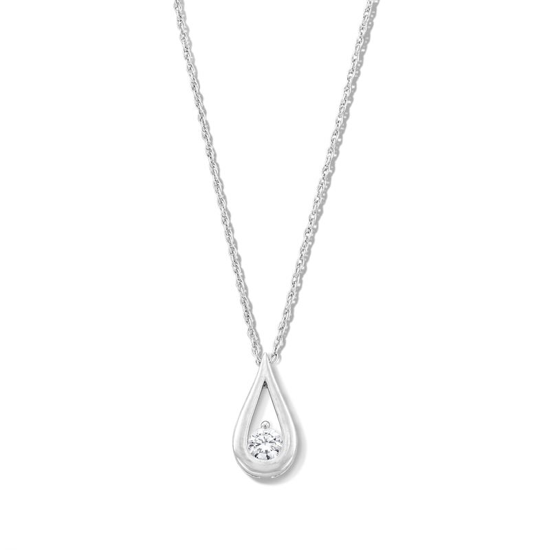0.20 CT. T.W. Certified Lab-Grown Diamond Solitaire Teardrop Pendant in Sterling Silver (F/SI2)