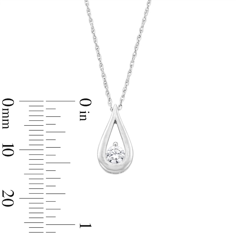 0.20 CT. T.W. Certified Lab-Grown Diamond Solitaire Teardrop Pendant in Sterling Silver (F/SI2)