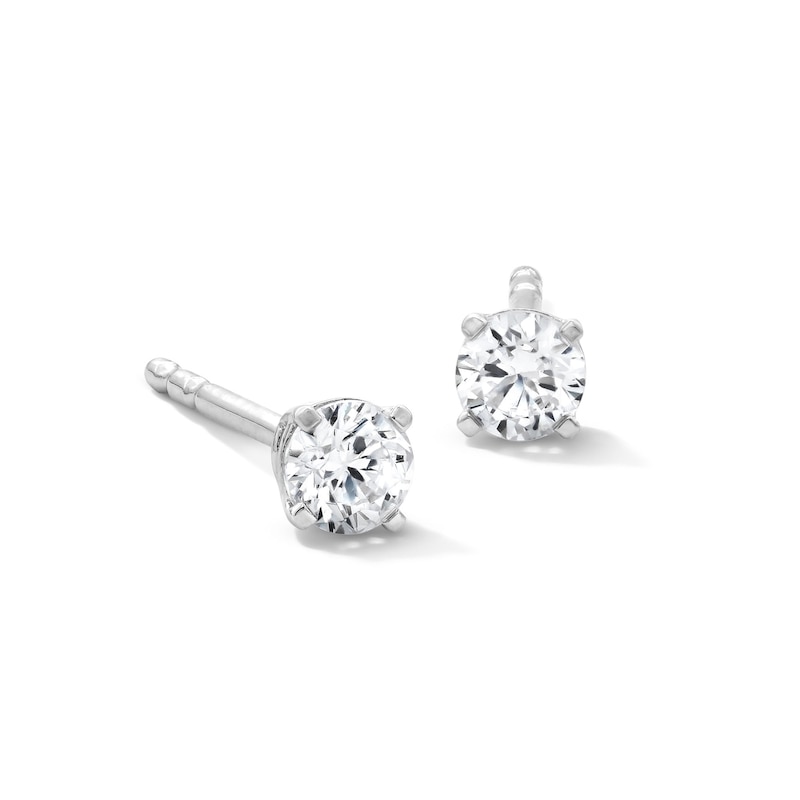 Main Image 1 of 0.30 CT. T.W. Certified Lab-Grown Diamond Solitaire Stud Earrings in Sterling Silver (F/SI2)