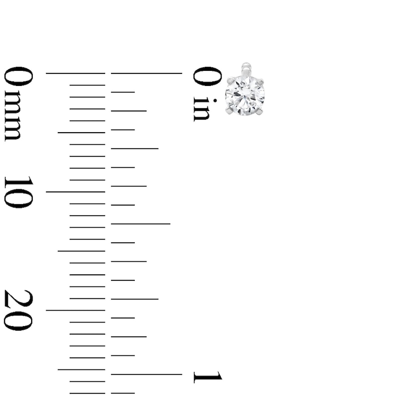 Main Image 3 of 0.30 CT. T.W. Certified Lab-Grown Diamond Solitaire Stud Earrings in Sterling Silver (F/SI2)