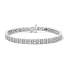 Thumbnail Image 1 of 6.00 CT. T.W. Certified Lab-Grown Diamond Three-Row Tennis Bracelet in Sterling Silver (F/SI2)