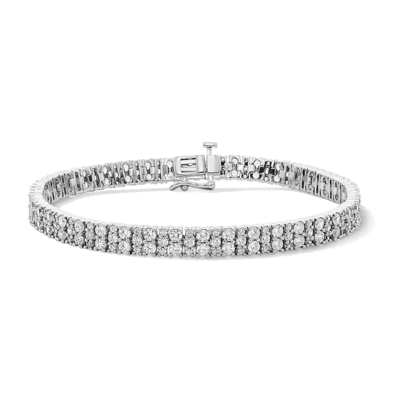 6.00 CT. T.W. Certified Lab-Grown Diamond Three-Row Tennis Bracelet in Sterling Silver (F/SI2)