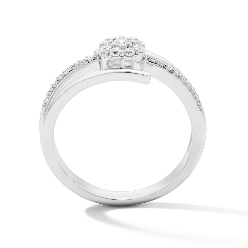 0.25 CT.T.W. Diamond Bypass Fashion Ring Sterling Silver