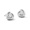 Thumbnail Image 1 of 0.30 CT. T.W. Certified Lab-Grown Diamond Solitaire Swirl Stud Earrings in Sterling Silver (F/SI2)