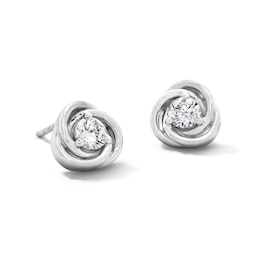 0.30 CT. T.W. Certified Lab-Grown Diamond Solitaire Swirl Stud Earrings in Sterling Silver (F/SI2)