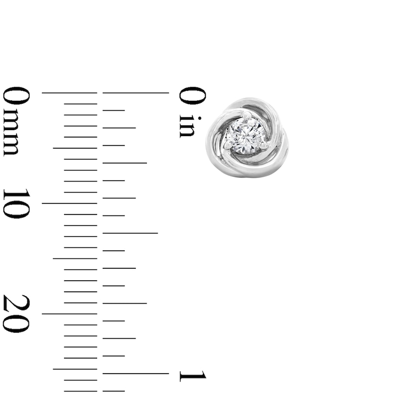 Main Image 3 of 0.30 CT. T.W. Certified Lab-Grown Diamond Solitaire Swirl Stud Earrings in Sterling Silver (F/SI2)
