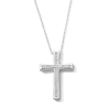 Thumbnail Image 1 of Diamond-Accent Cross Pendant in Sterling Silver