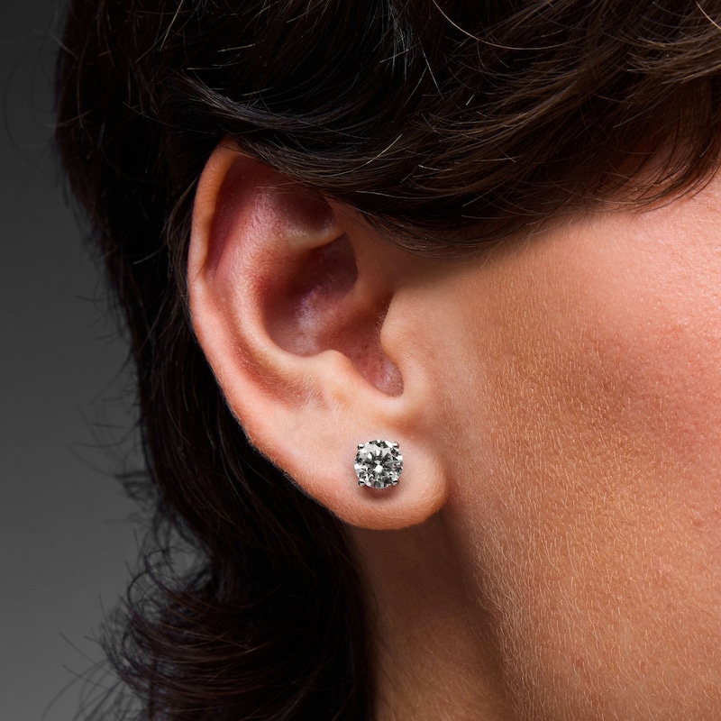 Main Image 2 of 0.50 CT. T.W. Certified Lab-Grown Diamond Solitaire Stud Earrings in 10K White Gold (F/SI2)