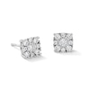 Thumbnail Image 1 of 0.50 CT. T.W. Certified Lab-Grown Diamond Cushion-Frame Stud Earrings in Sterling Silver (F/SI2)