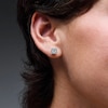 Thumbnail Image 2 of 0.50 CT. T.W. Certified Lab-Grown Diamond Cushion-Frame Stud Earrings in Sterling Silver (F/SI2)