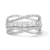 Thumbnail Image 1 of 1.00 CT. T.W. Diamond Crossover Fashion Ring in 10K White Gold