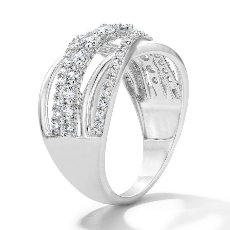 1.00 CT. T.W. Diamond Crossover Fashion Ring 10K White Gold