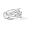 Thumbnail Image 4 of 1.00 CT. T.W. Diamond Crossover Fashion Ring in 10K White Gold