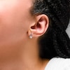 Thumbnail Image 2 of 0.20 CT. T.W. Certified Lab-Grown Diamond Solitaire Teardrop Frame Earrings in Sterling Silver (F/SI2)