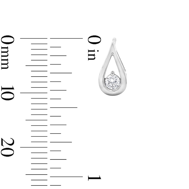 Main Image 3 of 0.20 CT. T.W. Certified Lab-Grown Diamond Solitaire Teardrop Frame Earrings in Sterling Silver (F/SI2)