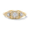 Thumbnail Image 1 of 0.20 CT. T.W. Diamond Frame Three-Stone Engagement  Ring in 10K Gold