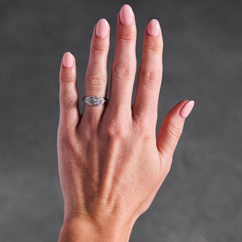 0.20 CT. T.W. Diamond Frame Three-Stone Engagement Ring 10K Gold