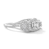 Thumbnail Image 4 of 0.20 CT. T.W. Diamond Frame Three-Stone Engagement  Ring in 10K White Gold